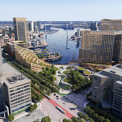 Baltimore Harborplace aerial view