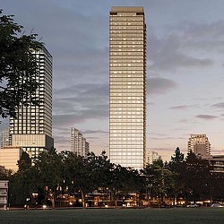 A couple of tall buildings.