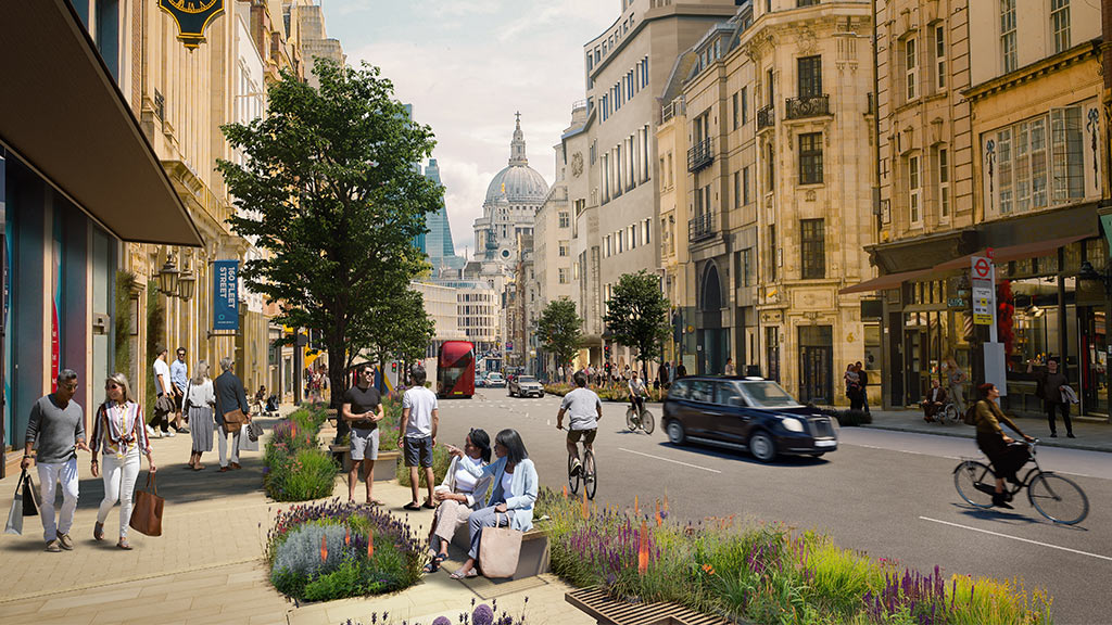 Fleet Street Quarter Public Realm Strategy rendering