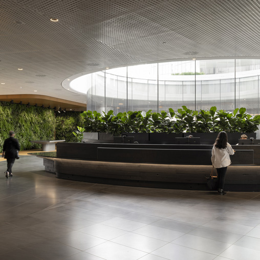 Chevron Perth reception with biophilia