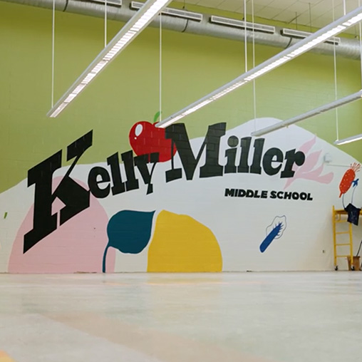 Kelly Miller Middle School cafeteria mural