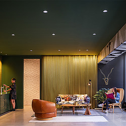 The Amp building interior sitting area.