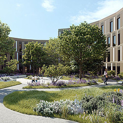 EVE Park courtyard rendering