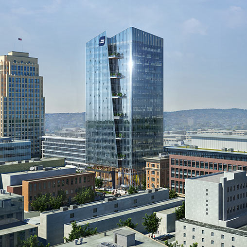 Ideal Tower aerial rendering