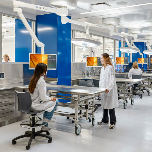 A few women in a lab.