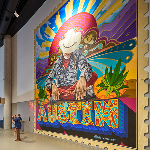 A painting on a wall.