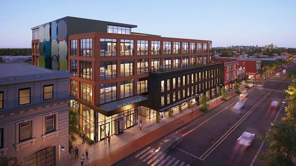 The Iris mass timber building exterior rendering