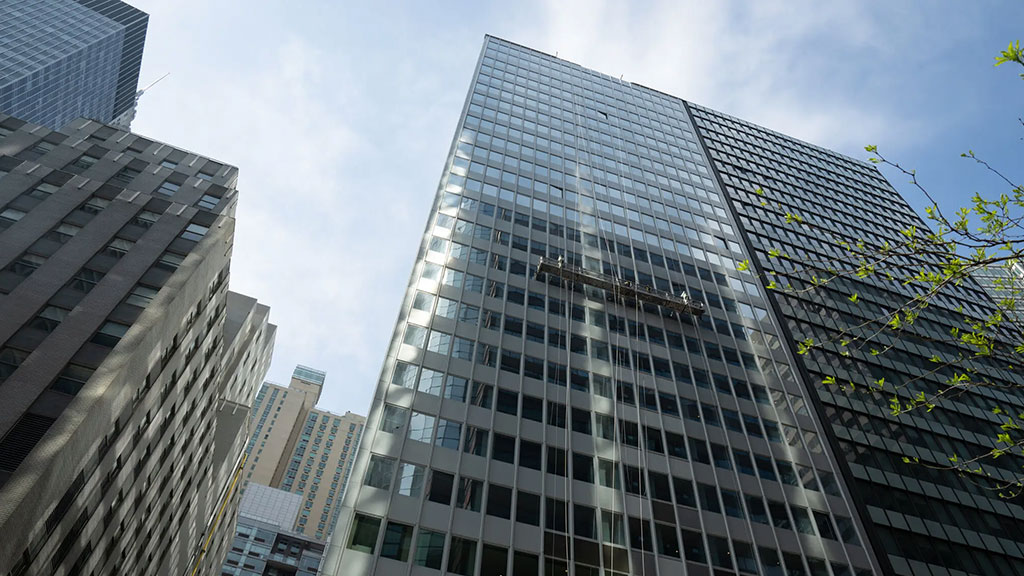 Low angle view of 160 Water Street building. Credit: The New York Times