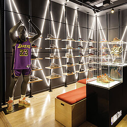 NBA Store Oxford Street sneaker display