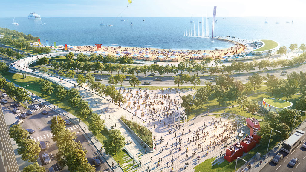 North Michigan Avenue Oak Street Beach rendering