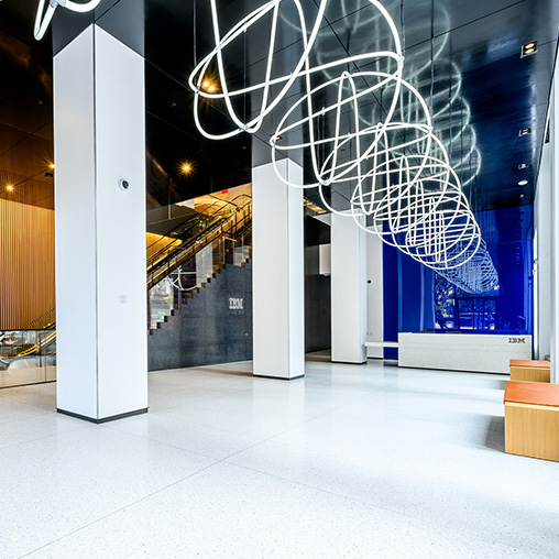 IBM Madison Avenue Lobby. Image courtesy of Roy Rochlin for Getty Images.