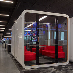 NFL media headquarters office pod