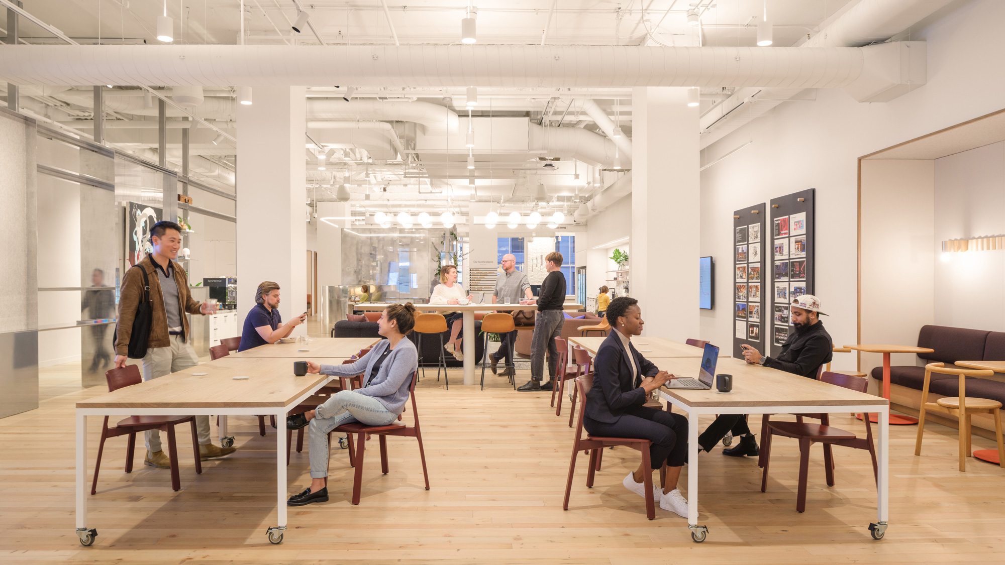 A group of people in a room.