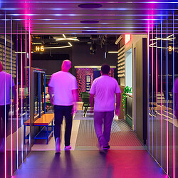 TOCA Social Birmingham light-up tunnel entrance