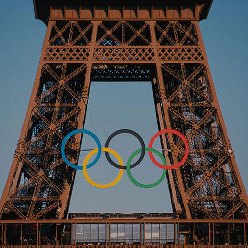 A large metal structure with blue and yellow circles on it.
