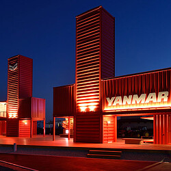 A building with a sign on it.