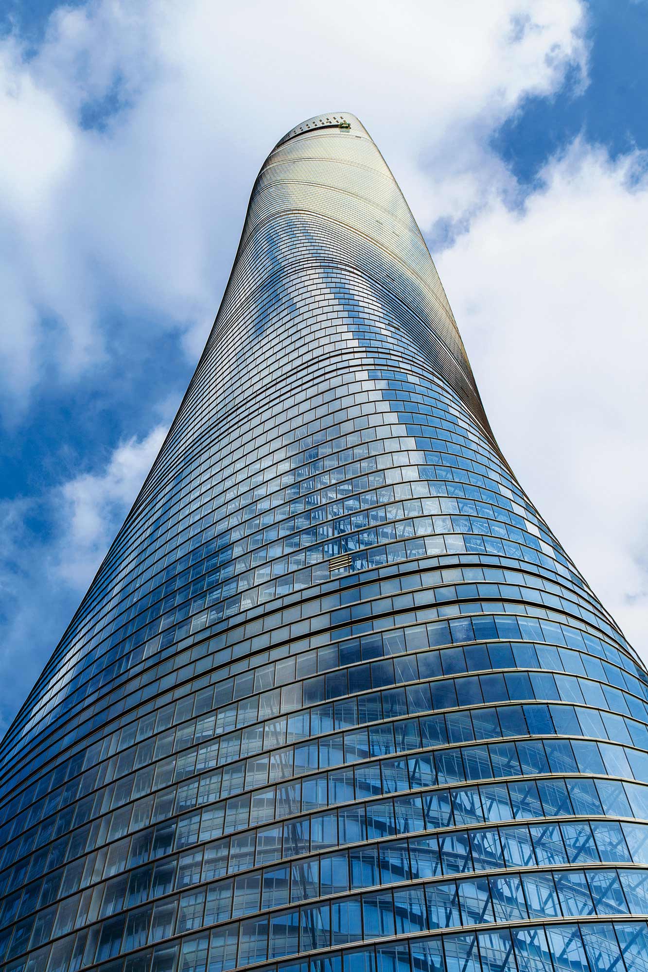 A tall building with many windows.