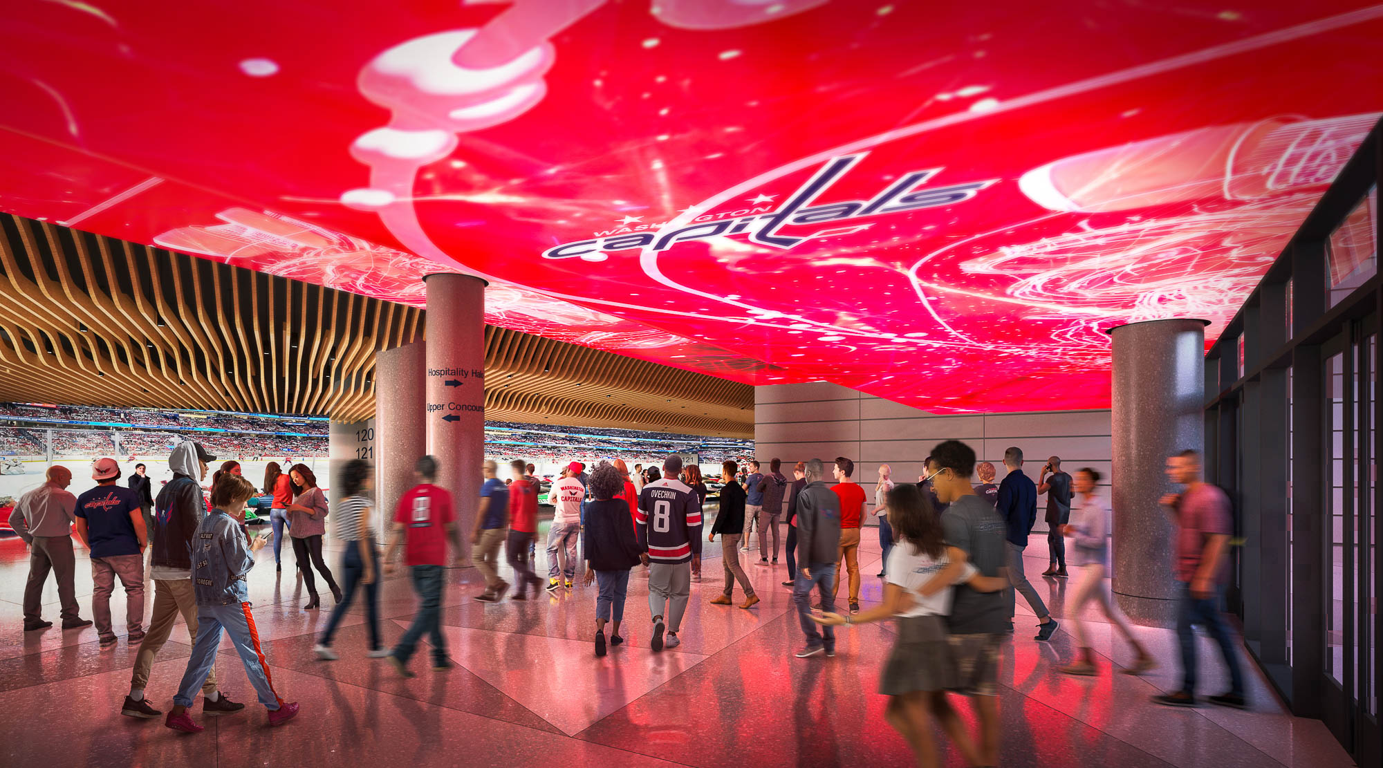 Capital One Arena main entry with Washington Capitals branding