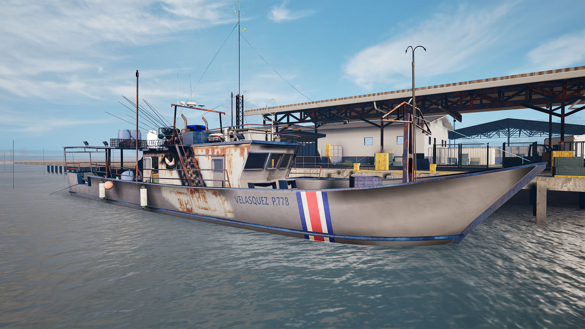 A boat is parked in the water.