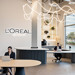 The L’Oréal Academy is a flagship educational centre at the cosmetics company's new headquarters in West London.