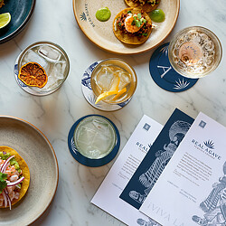 Real Agave Tequila Lounge table spread from above