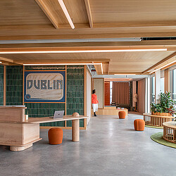 Etsy Dublin workplace reception area with Dublin sign