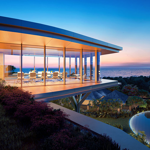 Ayana Conference building with windows overlooking Bali landscape