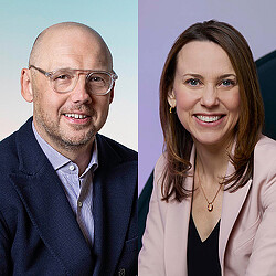 Collage left to right of Todd Heiser and Meghan Webster