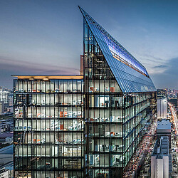 Rasa Tower exterior at night