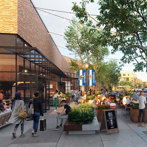 Rendering of The Crossing at University of Kansas Master Plan