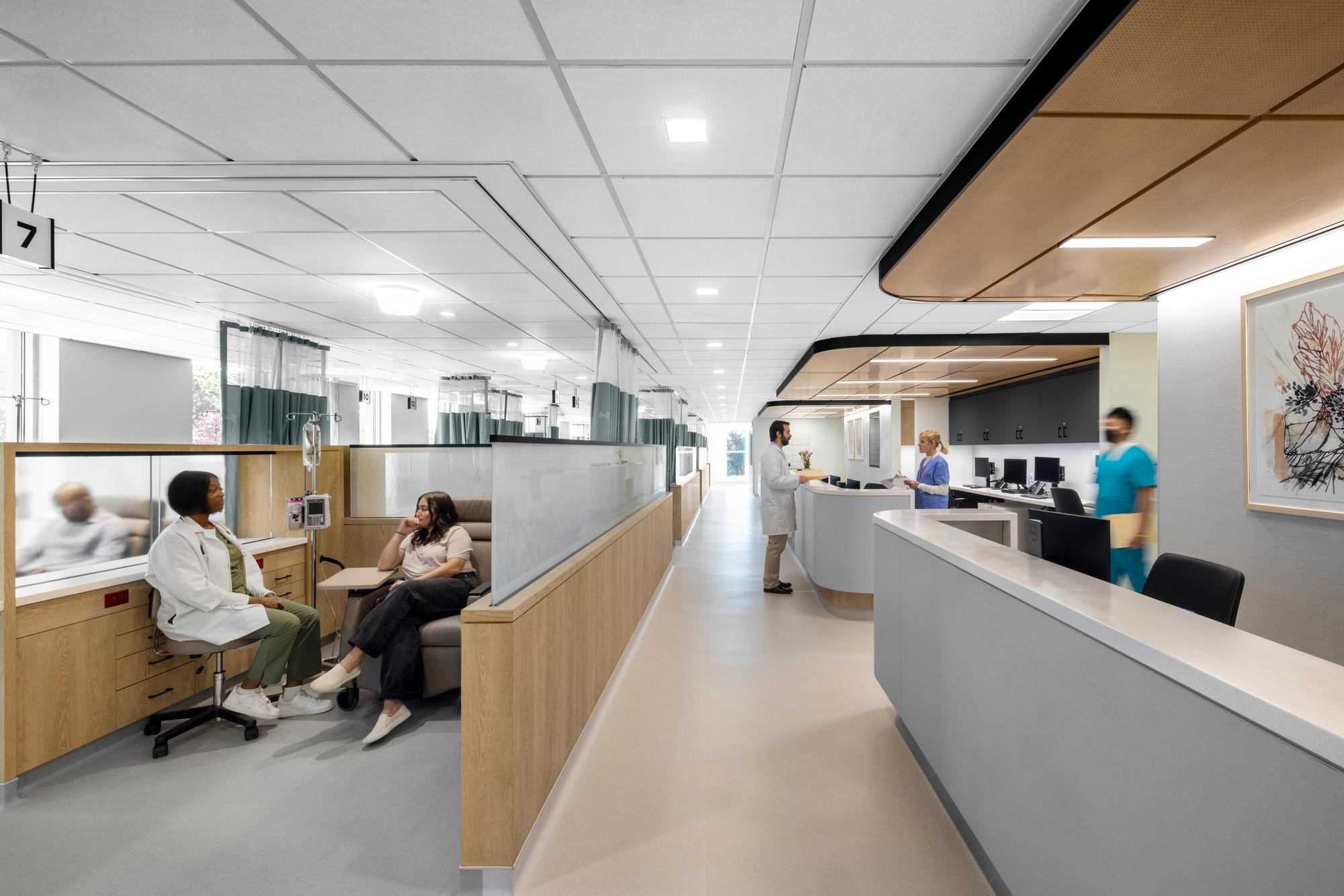 A group of people in an office.