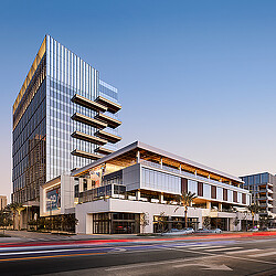 A building with a road in front.