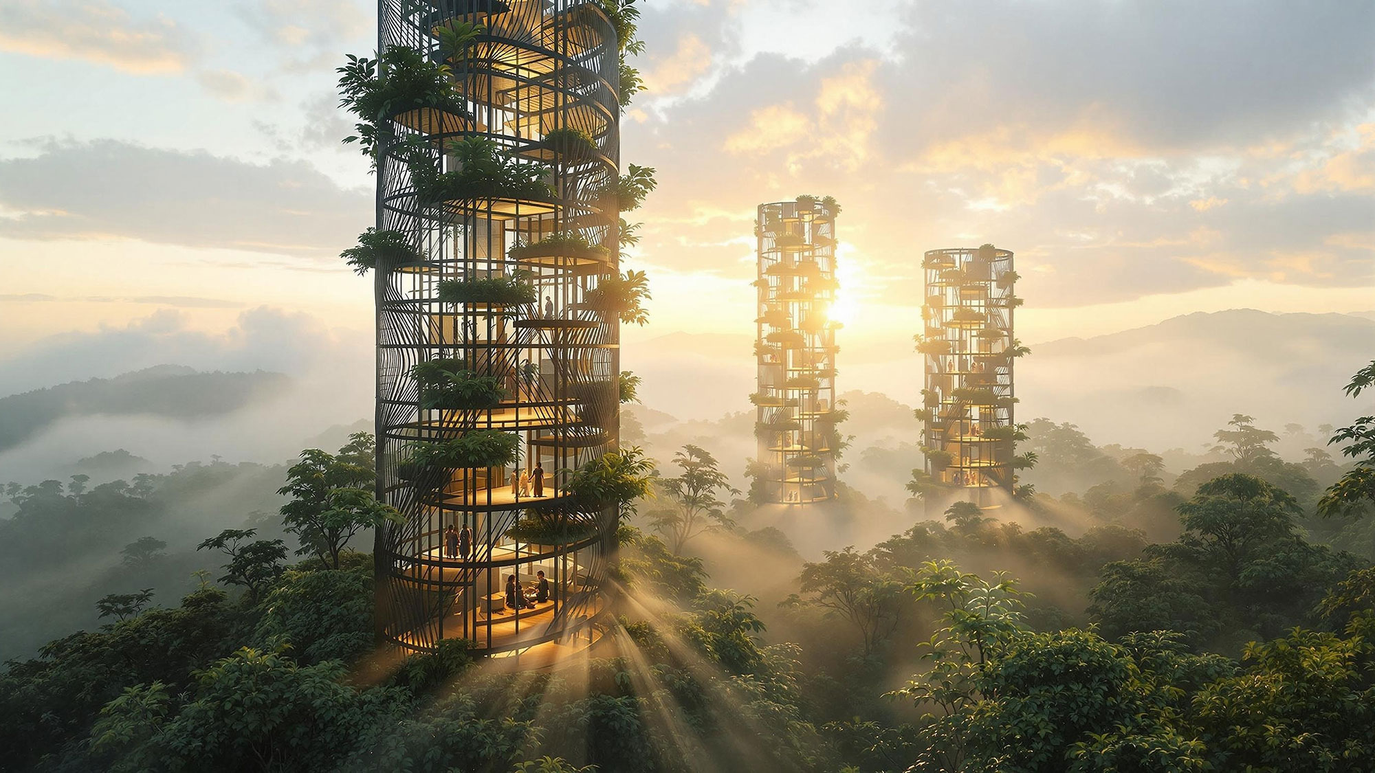 A group of tall buildings.