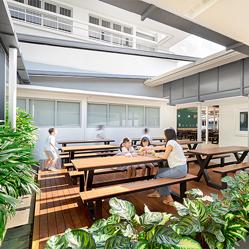 Education campus outdoor tables