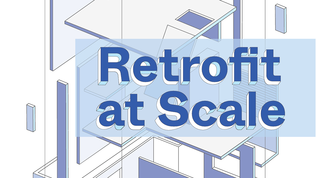 Retrofit at Scale text over model diagram