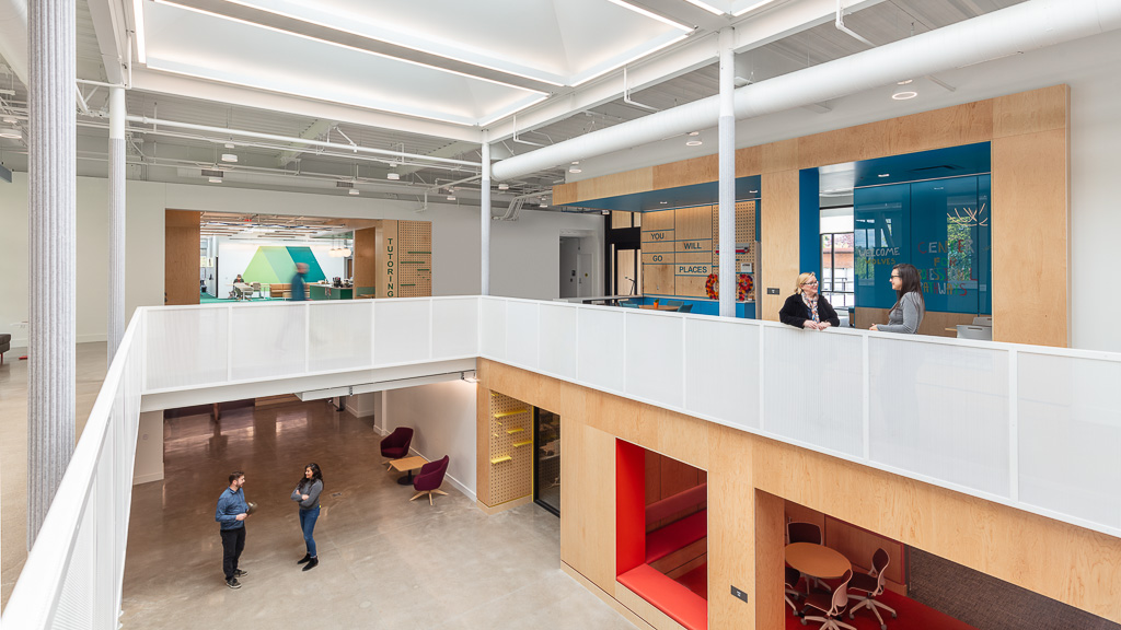 Western Oregon University Student Success Center interior from 2nd floor