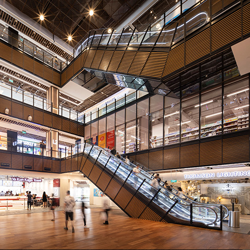 Shaw Plaza with escalators