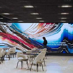 A person standing on a stage.