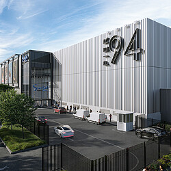 A building with a sign on it.