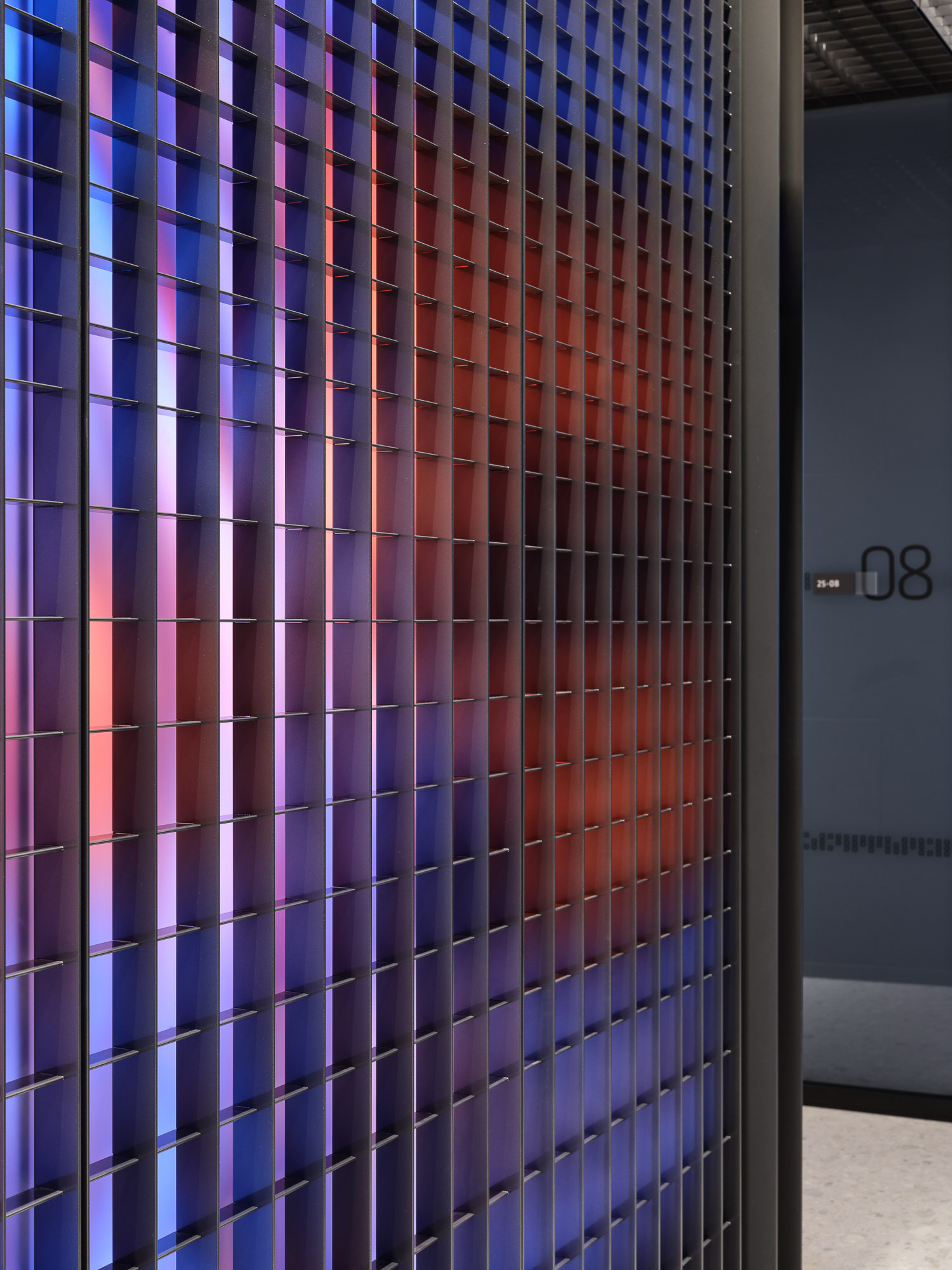 A blue and orange wall.