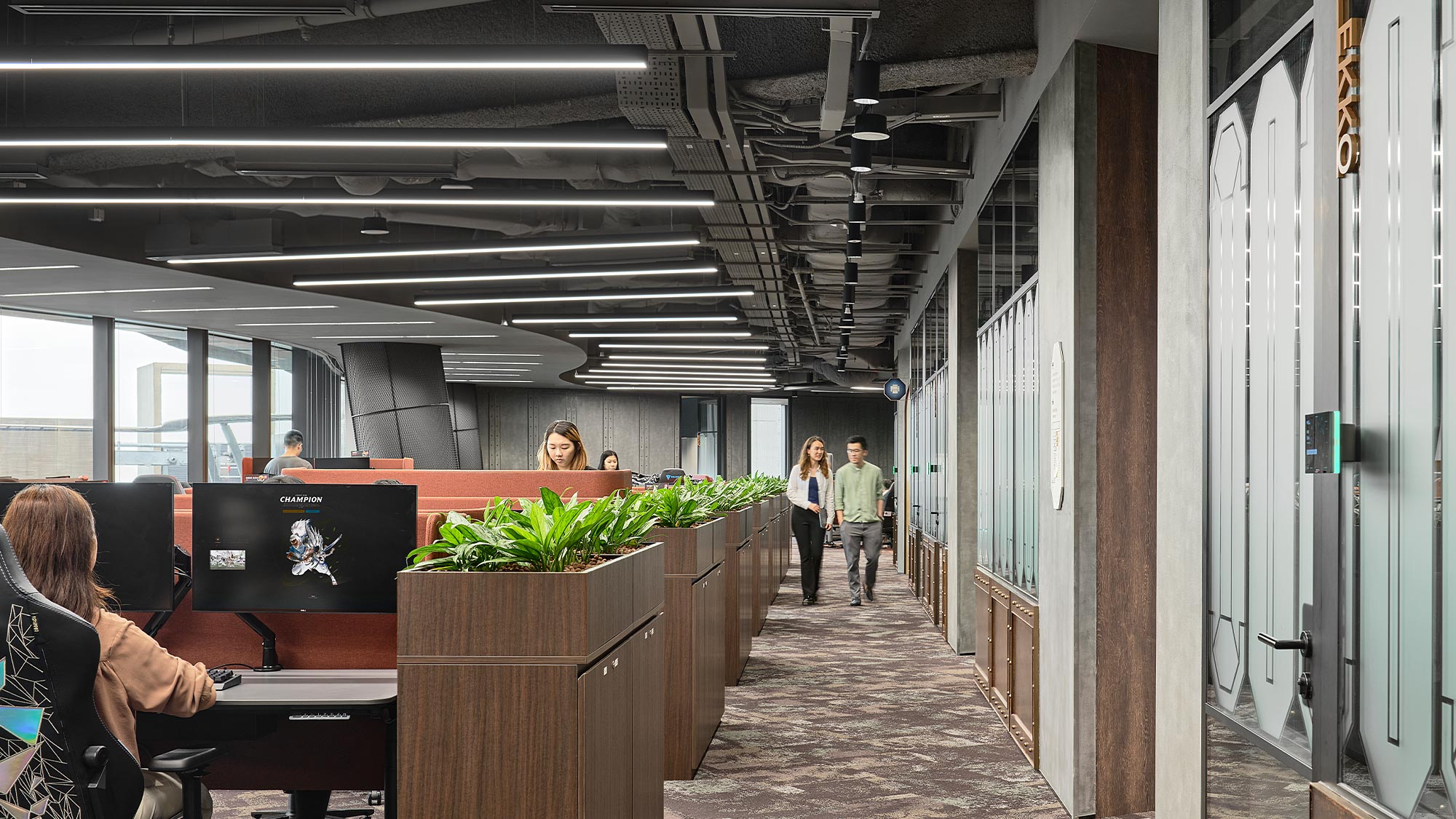 People in a room with computers.