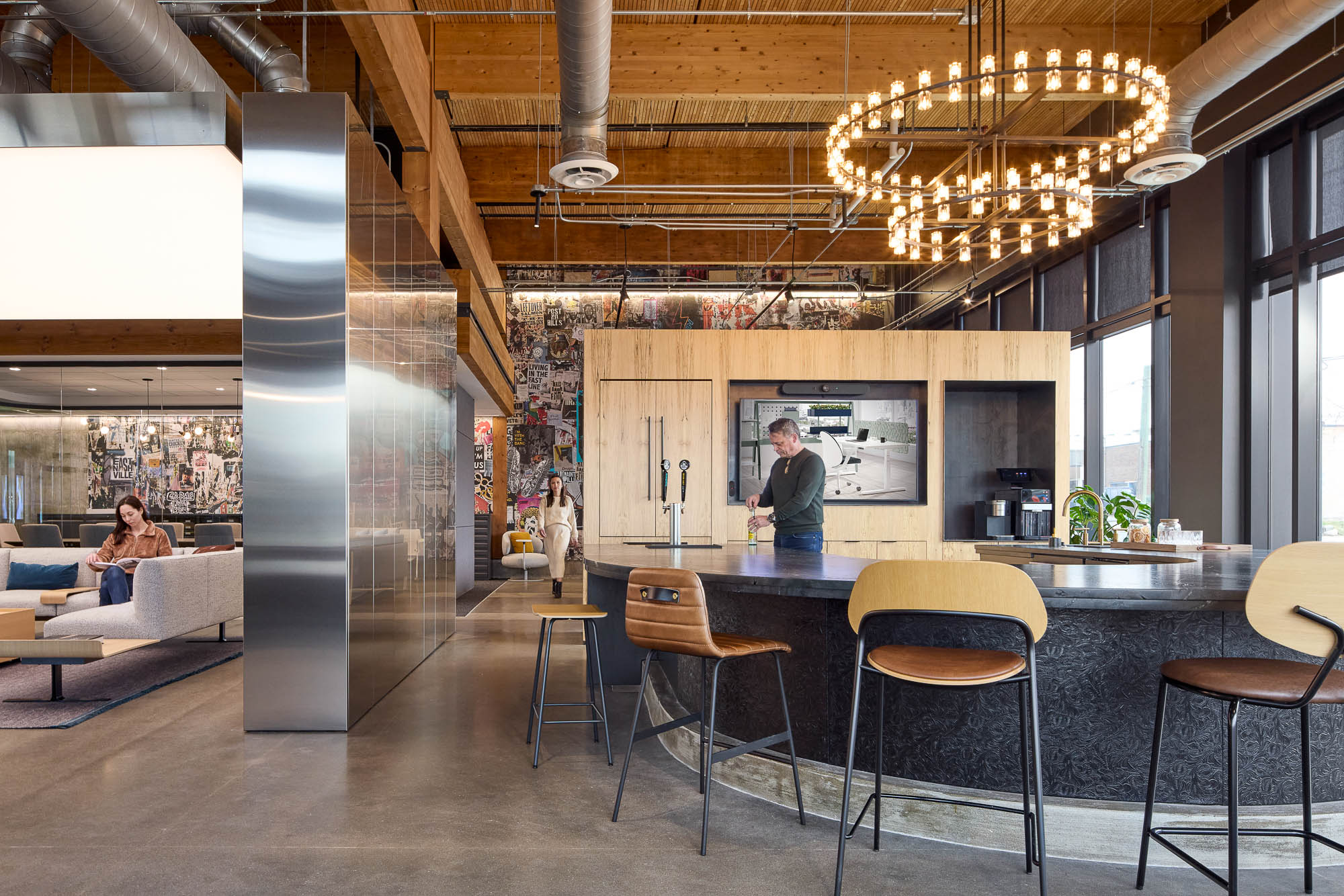 Officeworks Nashville Showroom bar with chairs