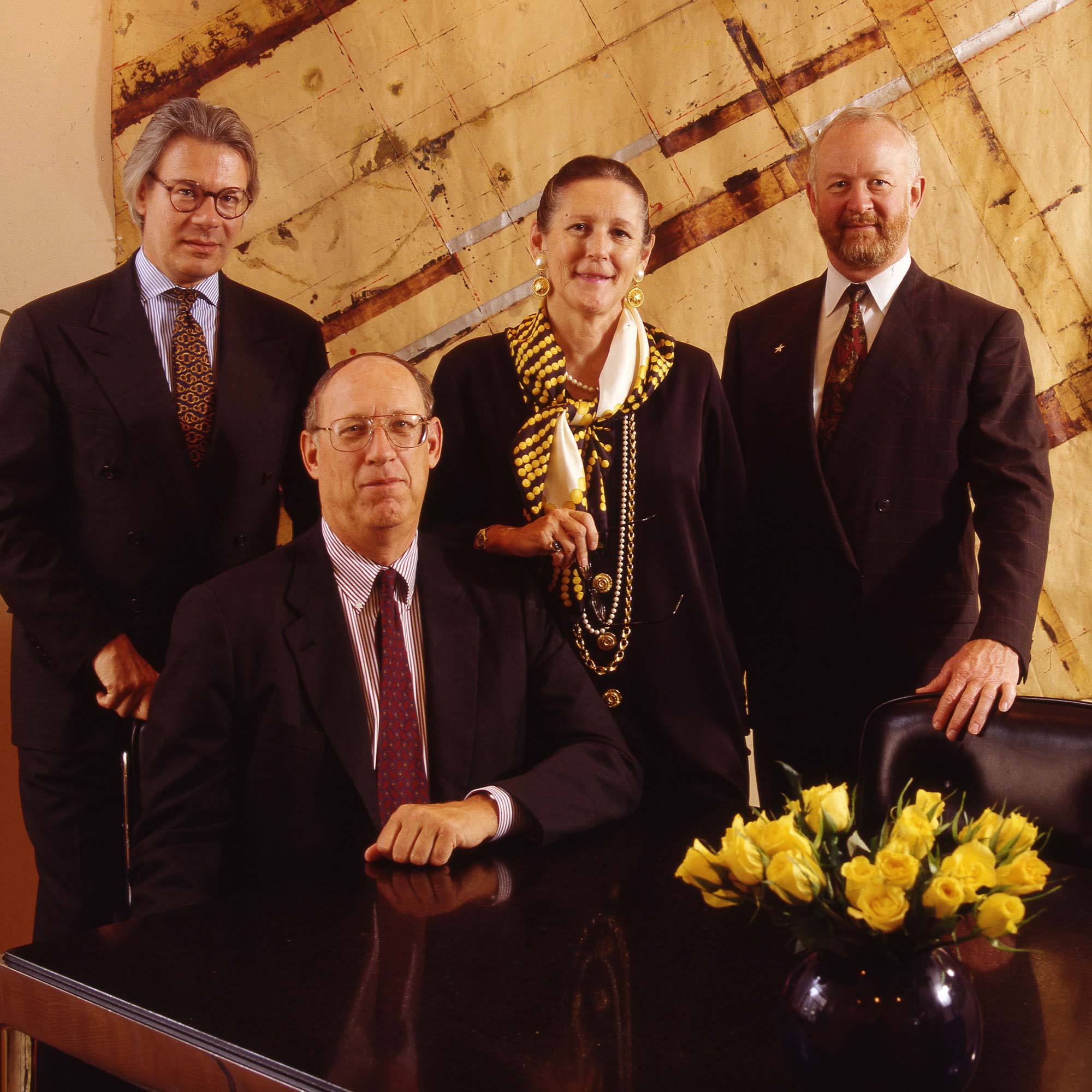 A group of men posing for a photo.