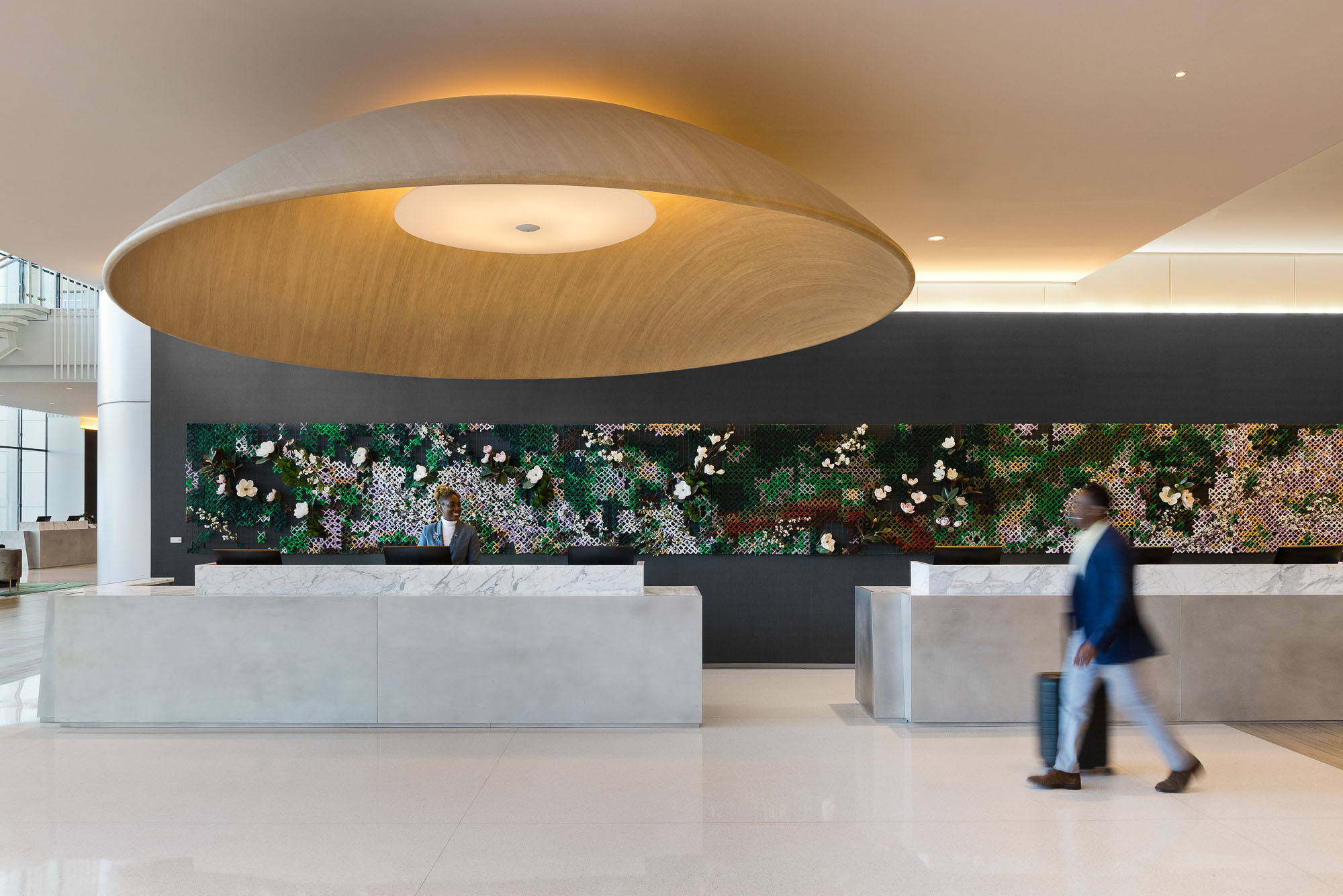 Signia by Hilton Atlanta reception with large light above