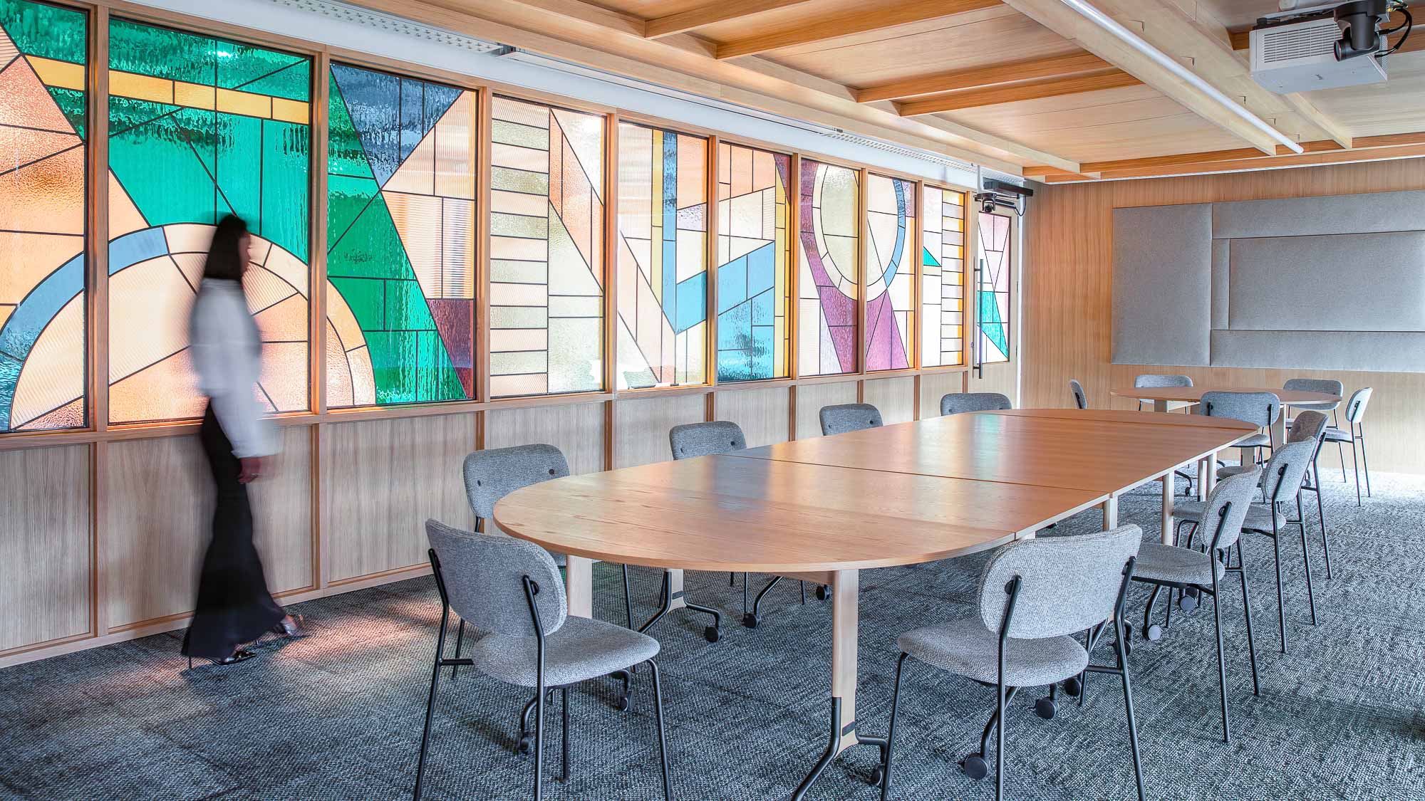 Etsy Dublin meeting room with stained glass windows