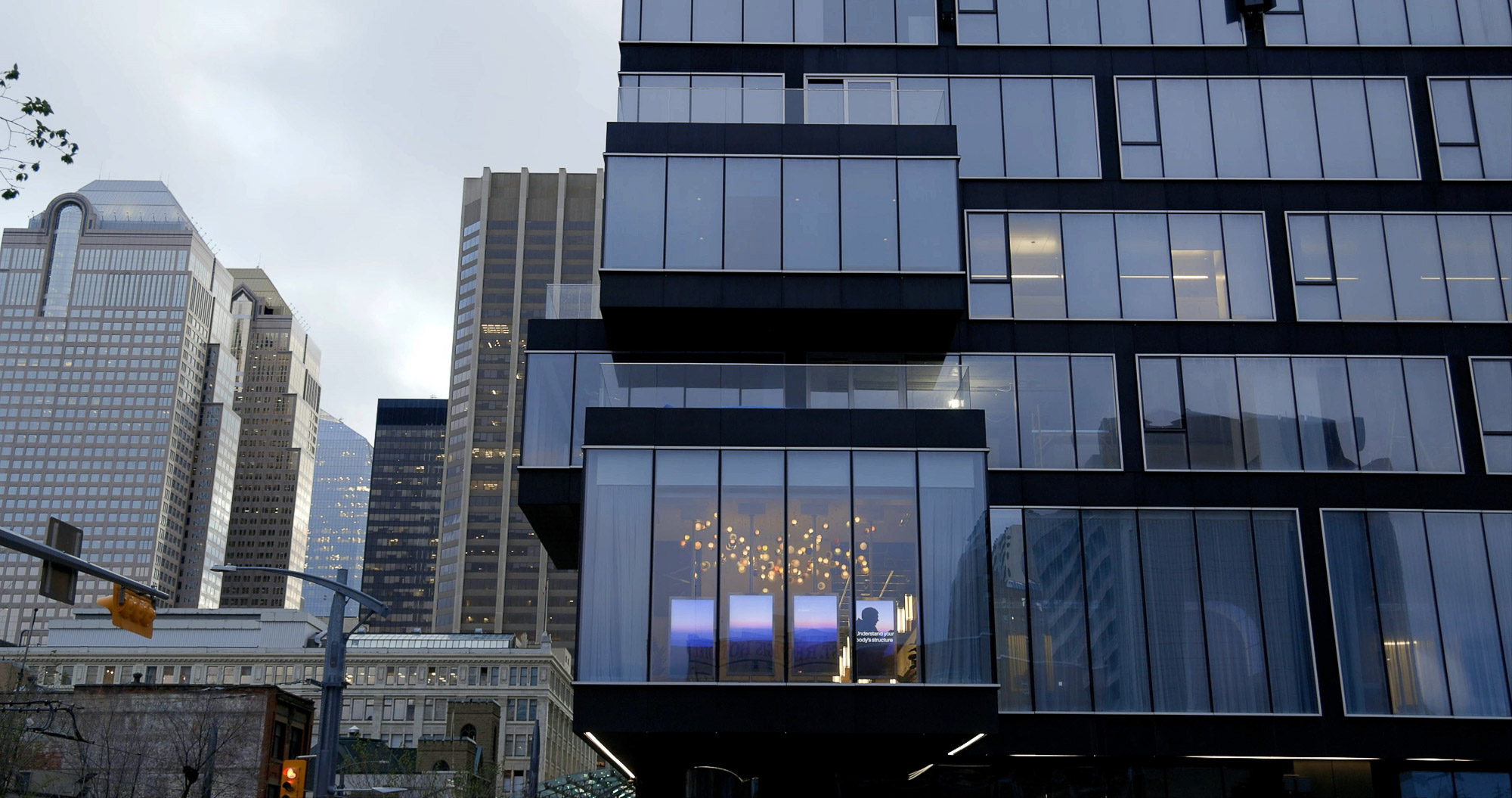 A building with many windows.