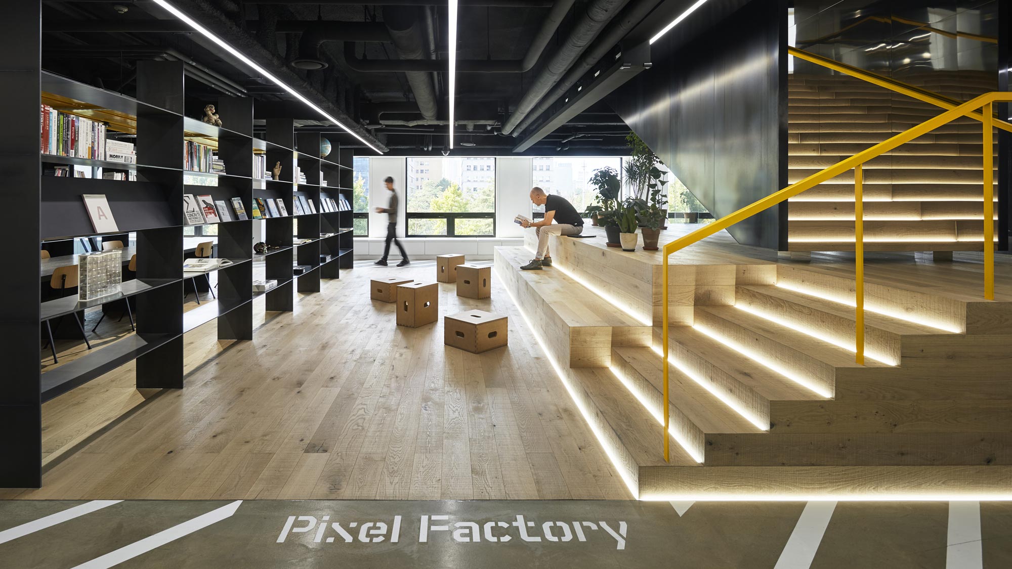 Pixel Factory with stairs
