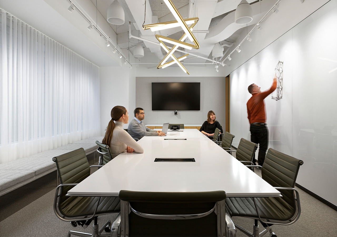 A person giving a presentation.
